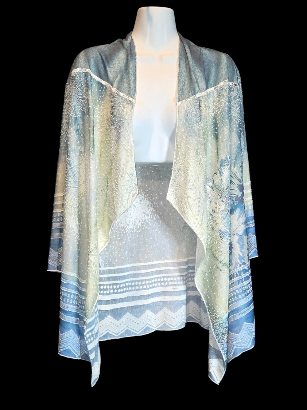 Kamana Open-Front Floral Pattern Draped